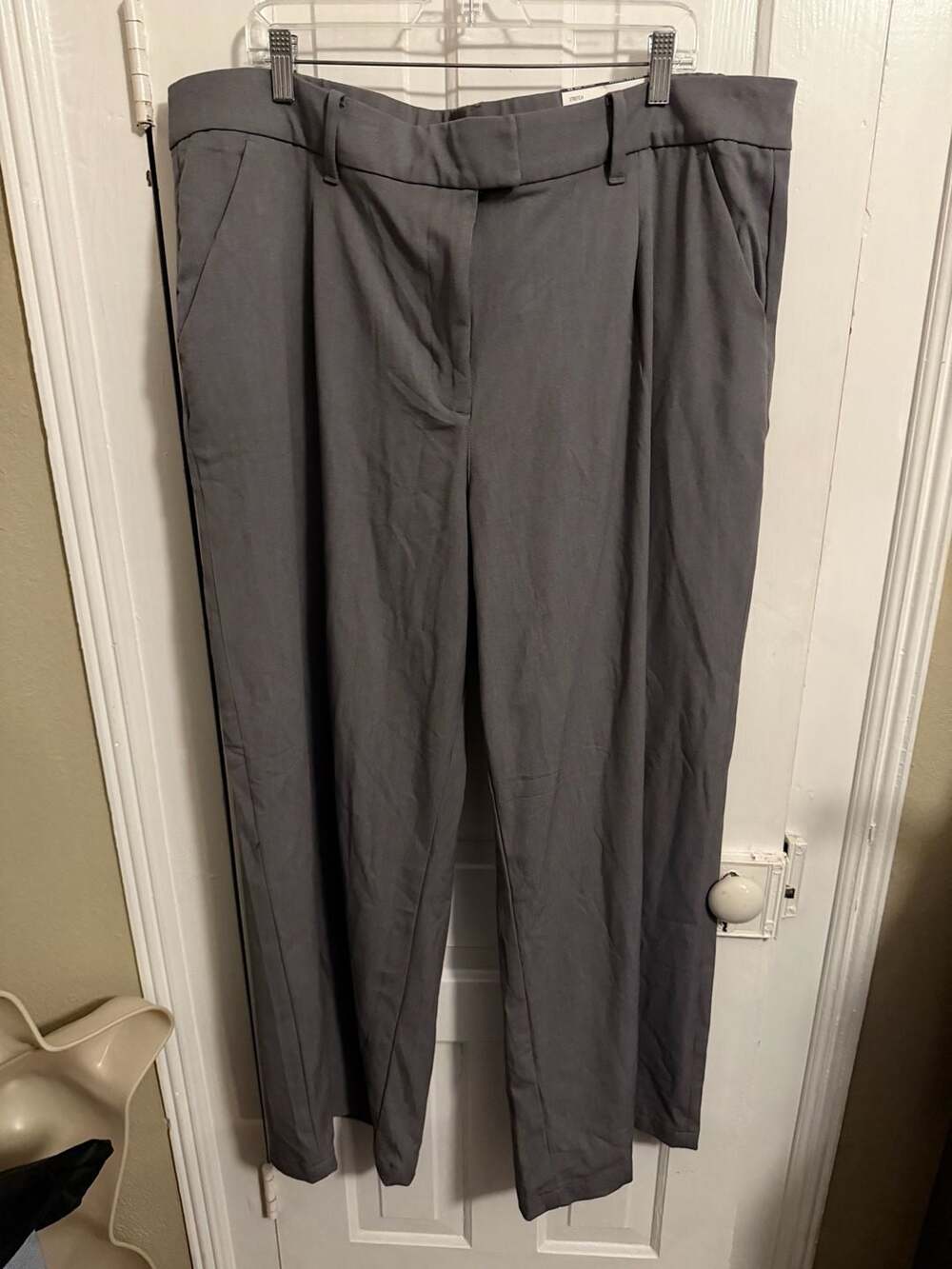 American Eagle Women's Stretch Wide Leg Trouser in Grey Size 20